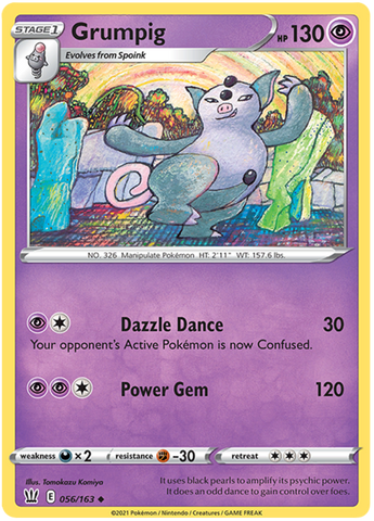 Pokemon | Grumpig (056/163) [Sword & Shield: Battle Styles] | The Nerd Merchant