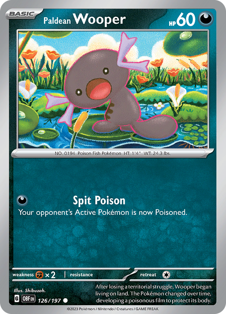 Pokemon | Paldean Wooper (126/197) [Scarlet & Violet: Obsidian Flames] | The Nerd Merchant