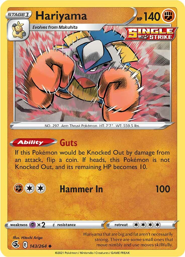 Pokemon | Hariyama (143/264) [Sword & Shield: Fusion Strike] | The Nerd Merchant