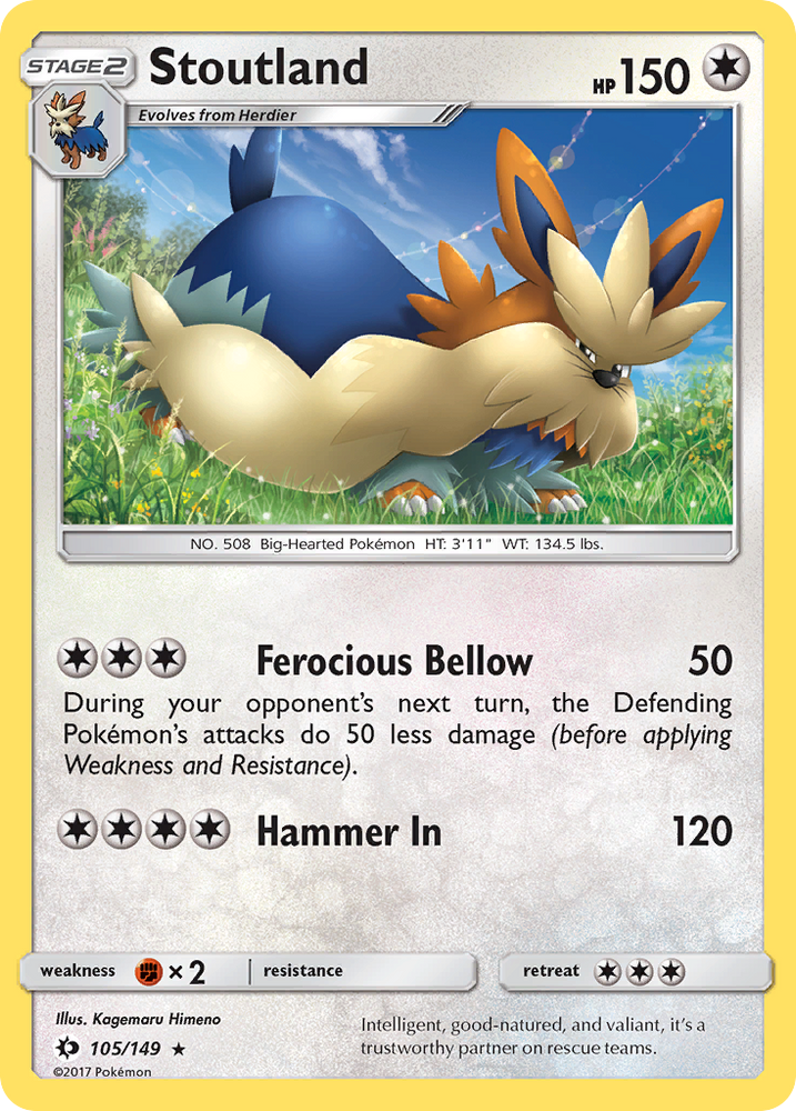 Pokemon | Stoutland (105/149) [Sun & Moon: Base Set] | The Nerd Merchant