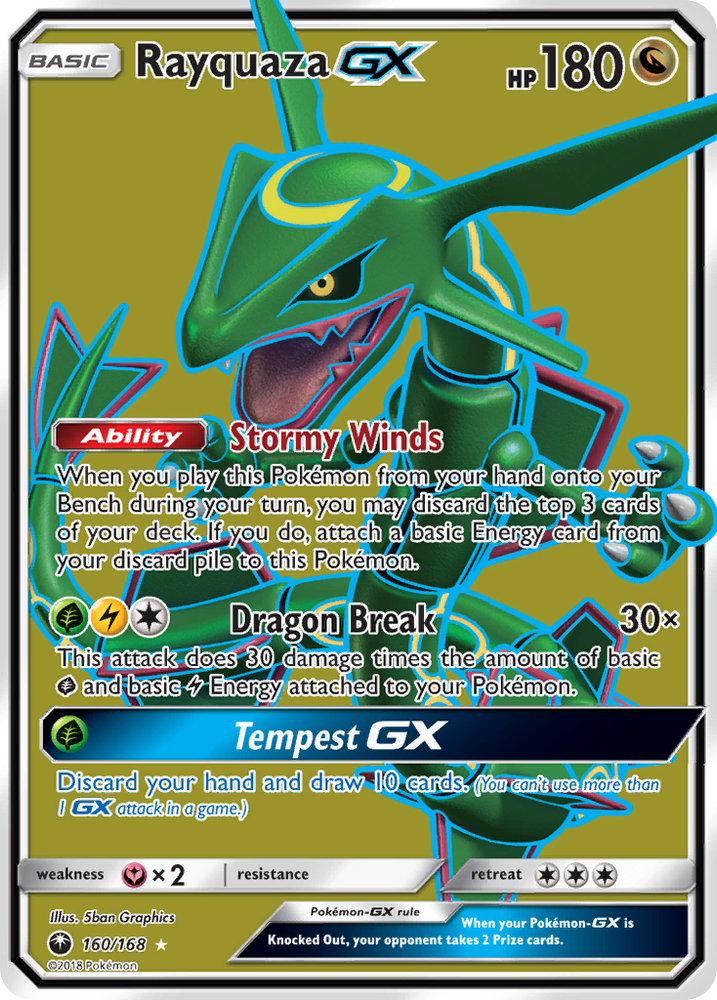 Pokemon | Rayquaza GX (160/168) [Sun & Moon: Celestial Storm] | The Nerd Merchant