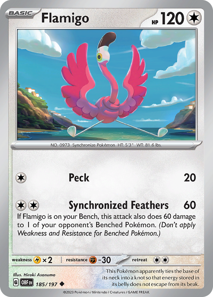 Pokemon | Flamigo (185/197) [Scarlet & Violet: Obsidian Flames] | The Nerd Merchant