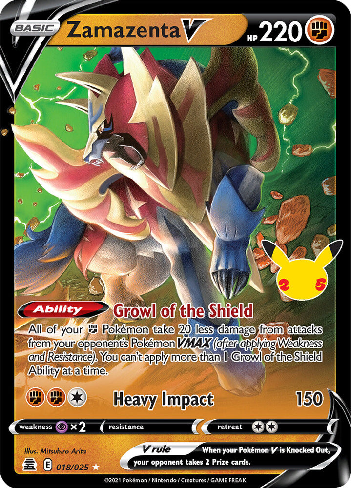 Pokemon | Zamazenta V (018/025) [Celebrations: 25th Anniversary] | The Nerd Merchant