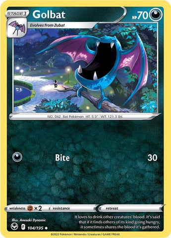Pokemon | Golbat (104/195) [Sword & Shield: Silver Tempest] | The Nerd Merchant