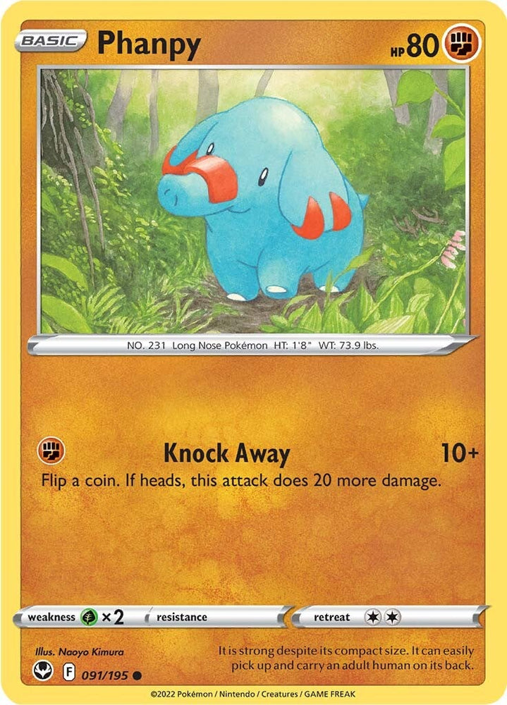 Pokemon | Phanpy (091/195) [Sword & Shield: Silver Tempest] | The Nerd Merchant