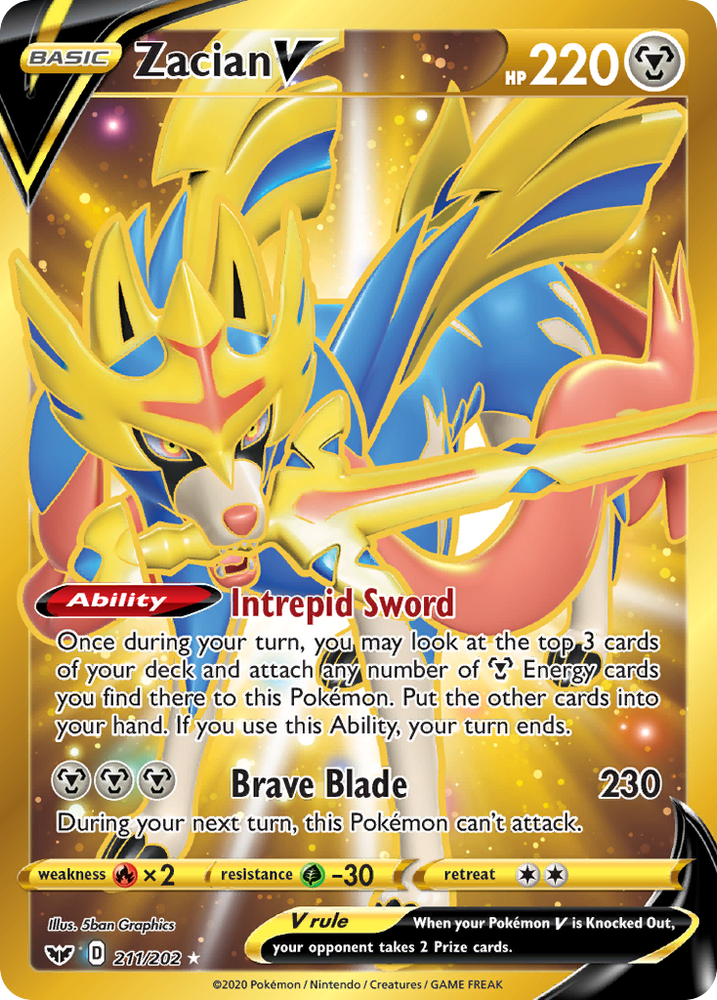 Pokemon | Zacian V (211/202) [Sword & Shield: Base Set] | The Nerd Merchant