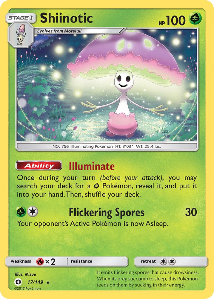 Pokemon | Shiinotic (17/149) (Theme Deck Exclusive) [Sun & Moon: Base Set] | The Nerd Merchant