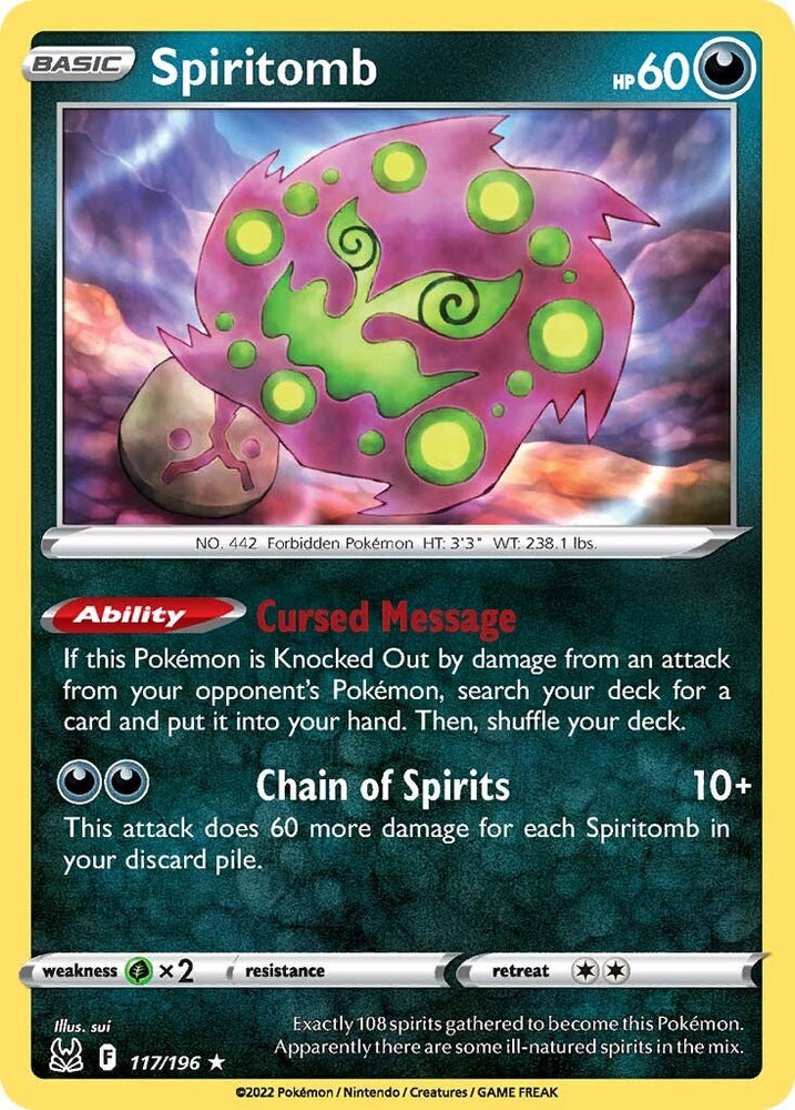 Pokemon | Spiritomb (117/196) [Sword & Shield: Lost Origin] | The Nerd Merchant