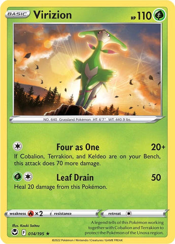 Pokemon | Virizion (014/195) [Sword & Shield: Silver Tempest] | The Nerd Merchant