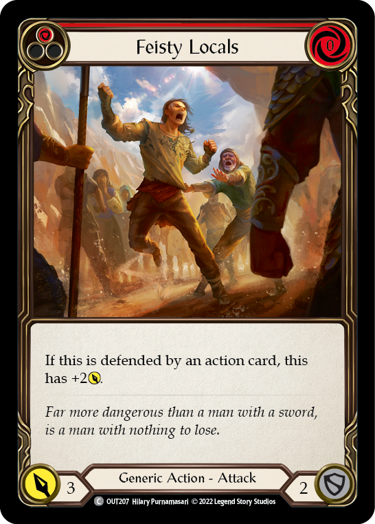 Flesh and Blood TCG | Feisty Locals (Red) [OUT207] (Outsiders) | The Nerd Merchant