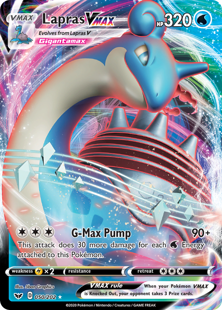 Pokemon | Lapras VMAX (050/202) [Sword & Shield: Base Set] | The Nerd Merchant