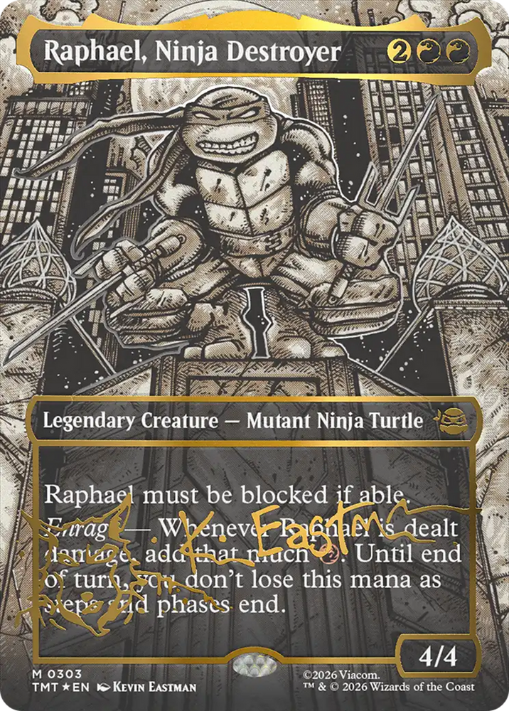 Magic | Raphael, Ninja Destroyer (Borderless) (Gold-Stamped Signature) [Teenage Mutant Ninja Turtles] | The Nerd Merchant