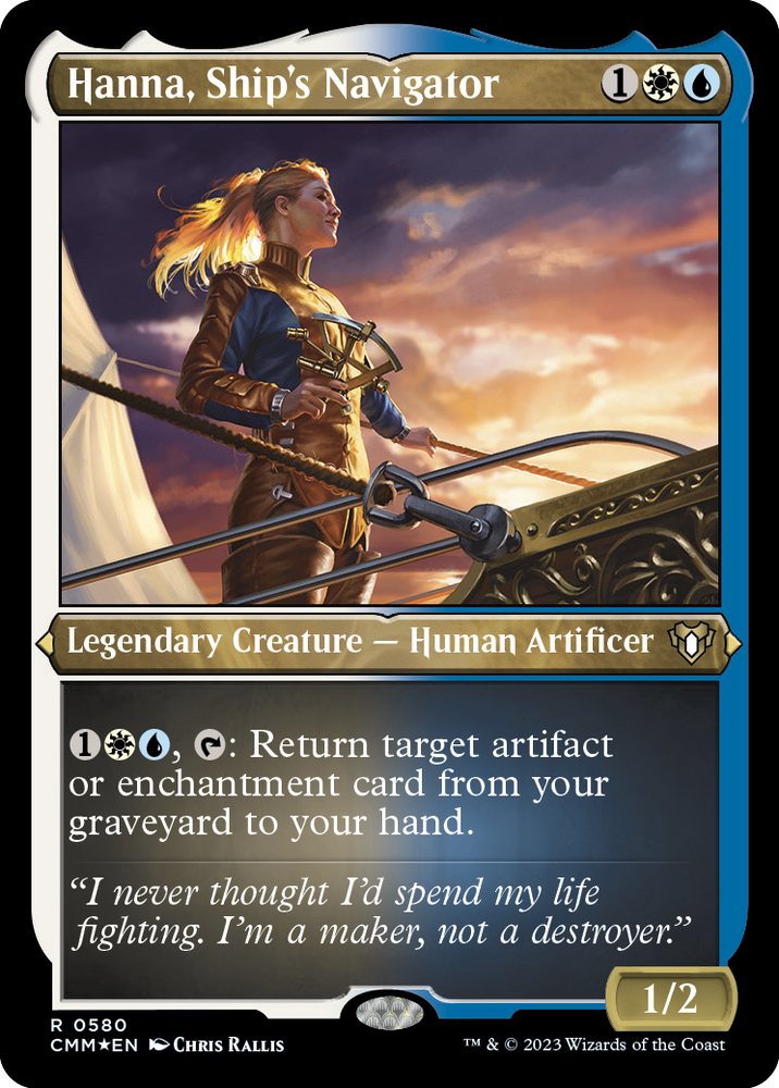 Magic | Hanna, Ship's Navigator (Foil Etched) [Commander Masters] | The Nerd Merchant