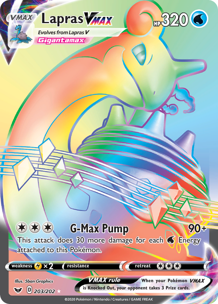 Pokemon | Lapras VMAX (203/202) [Sword & Shield: Base Set] | The Nerd Merchant