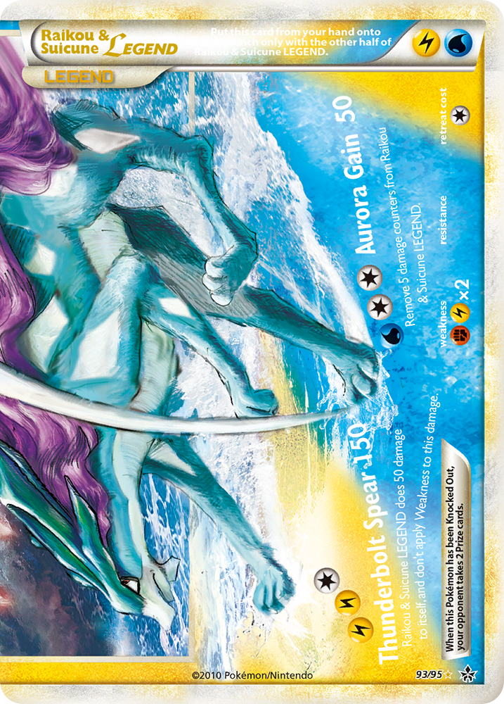 Pokemon | Raikou & Suicune LEGEND (93/95) [HeartGold & SoulSilver: Unleashed] | The Nerd Merchant