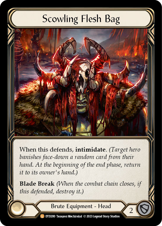 Flesh and Blood TCG | Scowling Flesh Bag [DTD200] (Dusk Till Dawn)  Rainbow Foil | The Nerd Merchant