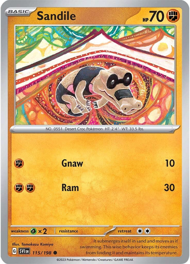 Pokemon | Sandile (115/198) [Scarlet & Violet: Base Set] | The Nerd Merchant