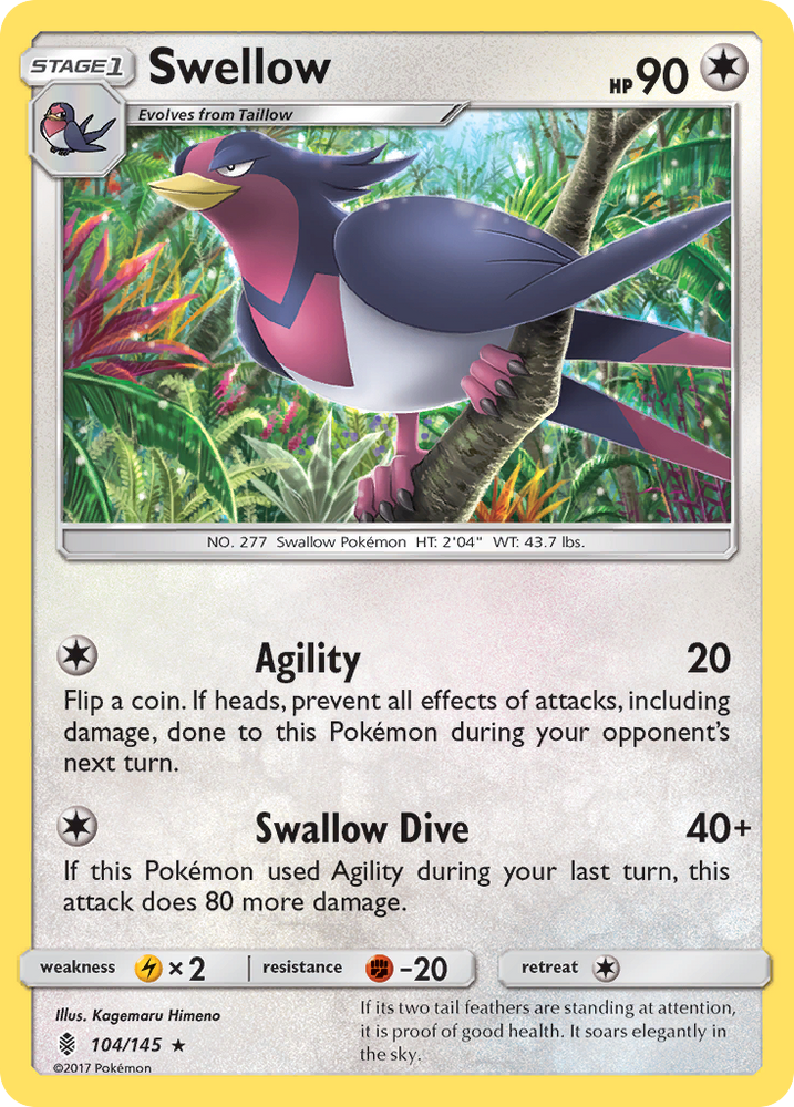 Pokemon | Swellow (104/145) [Sun & Moon: Guardians Rising] | The Nerd Merchant