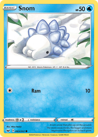 Pokemon | Snom (063/202) [Sword & Shield: Base Set] | The Nerd Merchant