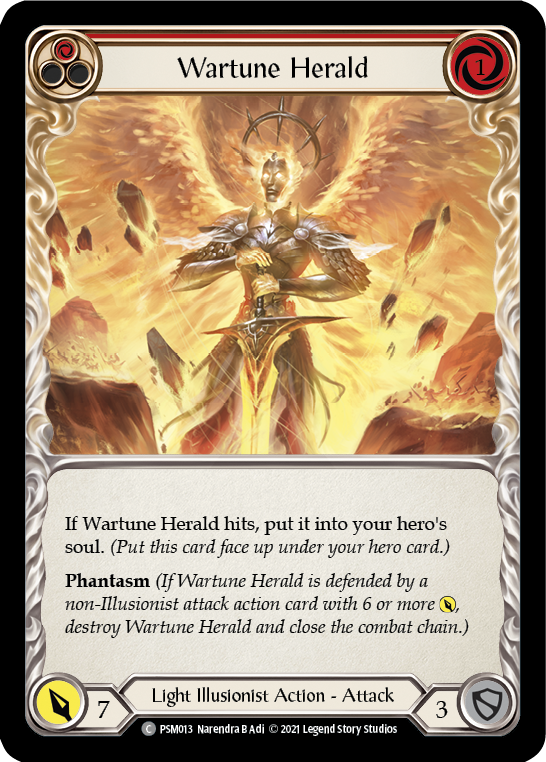 Flesh and Blood TCG | Wartune Herald (Red) [PSM013] (Monarch Prism Blitz Deck) | The Nerd Merchant