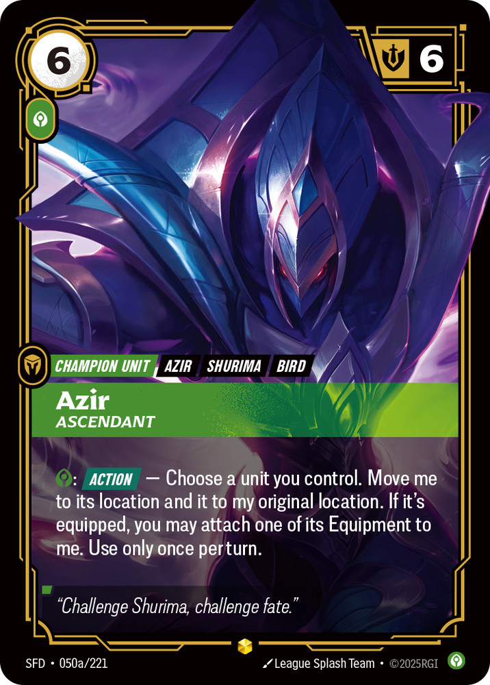 Azir, Ascendant (Alt Foil) - Spiritforged #50
