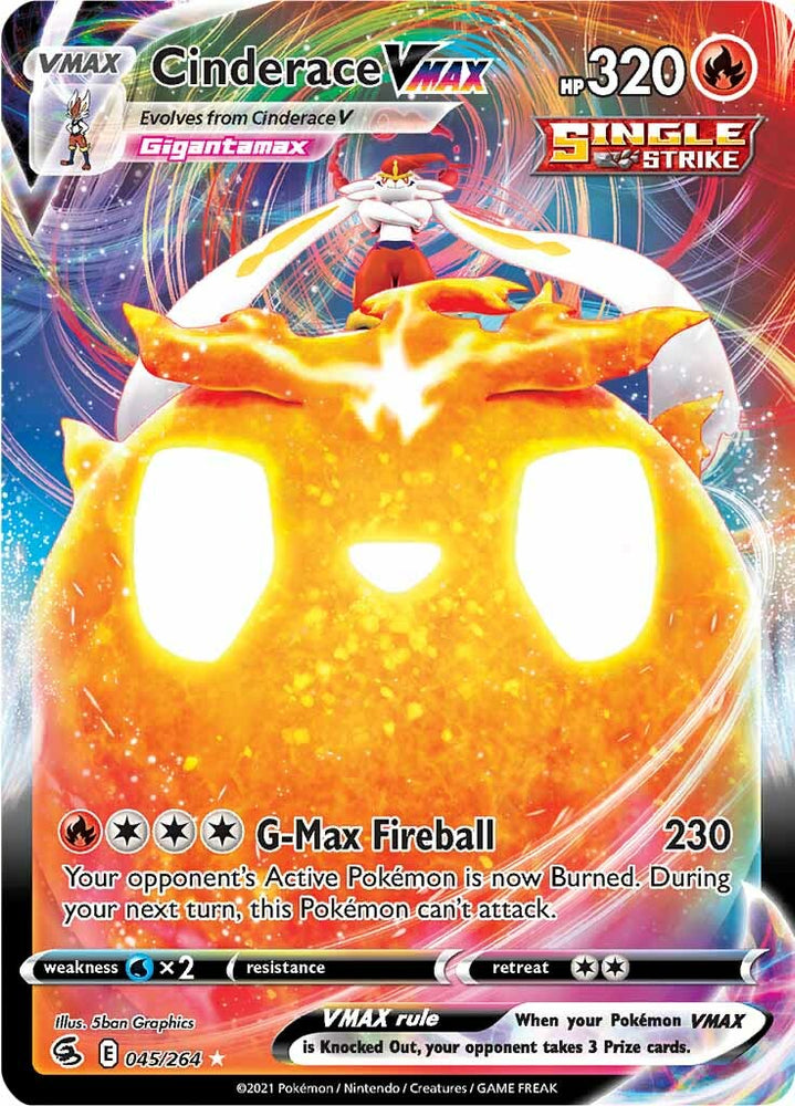 Pokemon | Cinderace VMAX (045/264) [Sword & Shield: Fusion Strike] | The Nerd Merchant