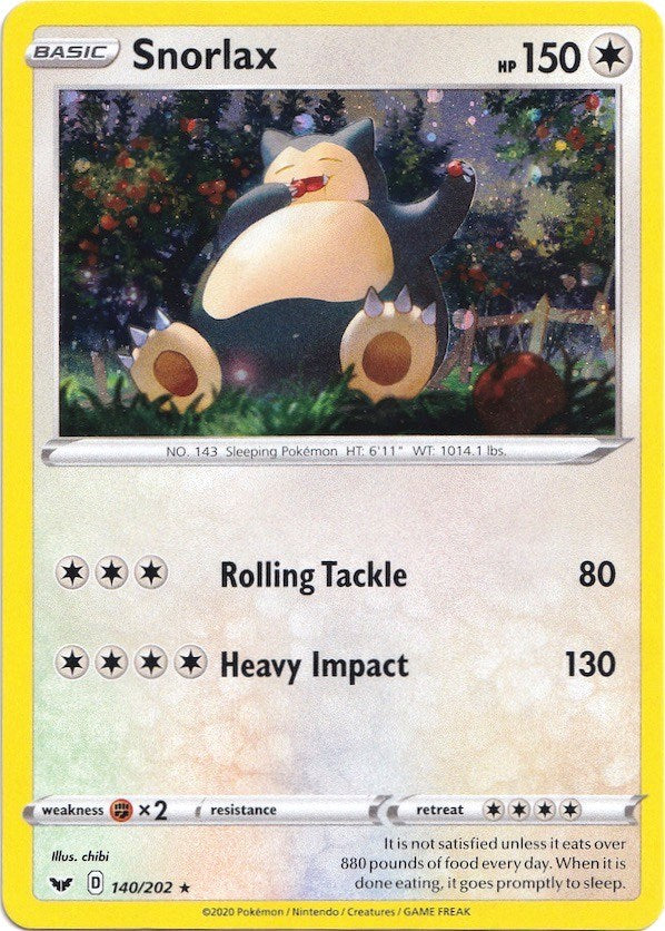 Pokemon | Snorlax (140/202) (Cosmos Holo) [Sword & Shield: Base Set] | The Nerd Merchant