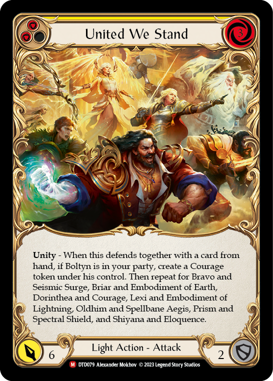Flesh and Blood TCG | United We Stand [DTD079] (Dusk Till Dawn)  Rainbow Foil | The Nerd Merchant