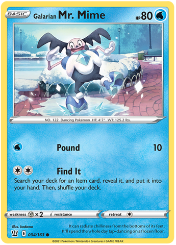 Pokemon | Galarian Mr. Mime (034/163) [Sword & Shield: Battle Styles] | The Nerd Merchant