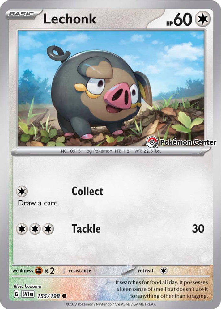 Pokemon | Lechonk (155/198) (Pokemon Center Exclusive) [Scarlet & Violet: Base Set] | The Nerd Merchant