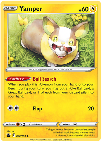 Pokemon | Yamper (052/163) [Sword & Shield: Battle Styles] | The Nerd Merchant