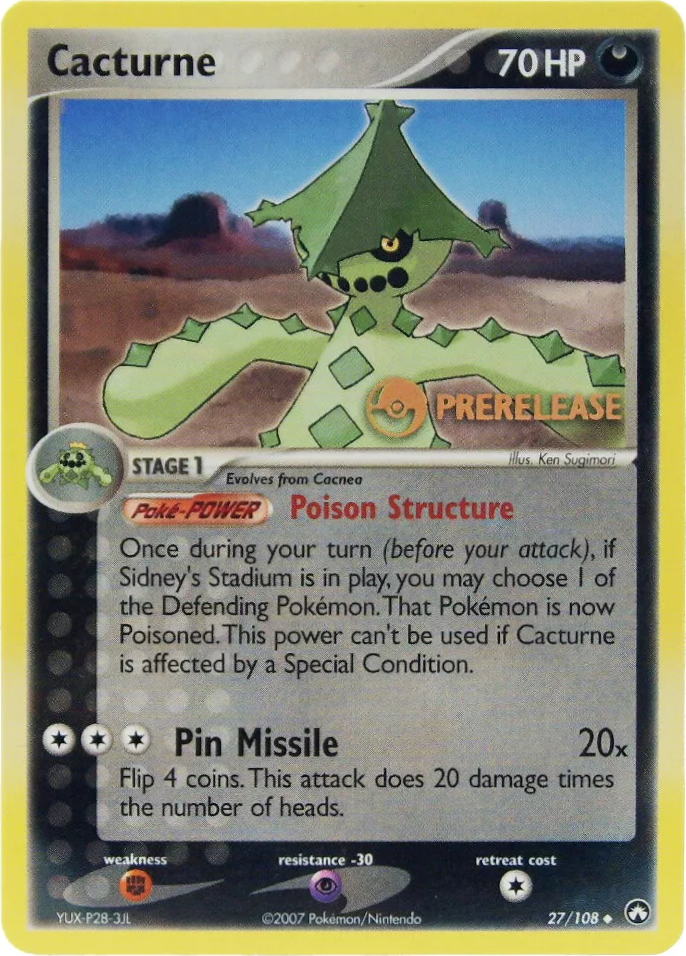 Pokemon | Cacturne (27/108) (Prerelease Promo) [EX: Power Keepers] | The Nerd Merchant