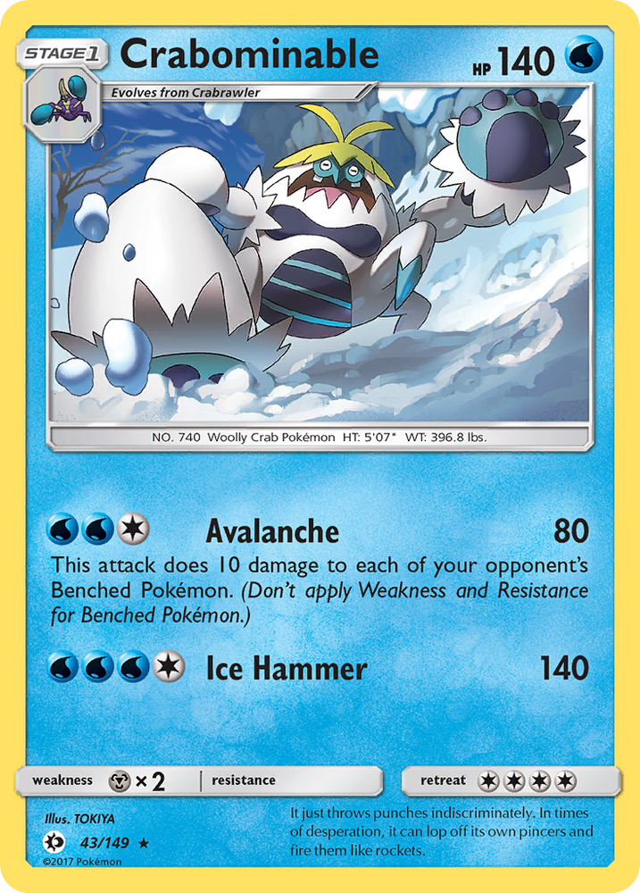 Pokemon | Crabominable (43/149) [Sun & Moon: Base Set] | The Nerd Merchant