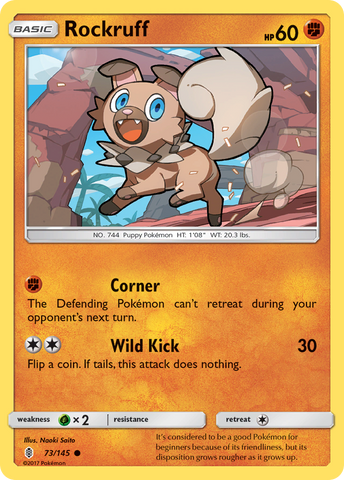 Pokemon | Rockruff (73/145) [Sun & Moon: Guardians Rising] | The Nerd Merchant