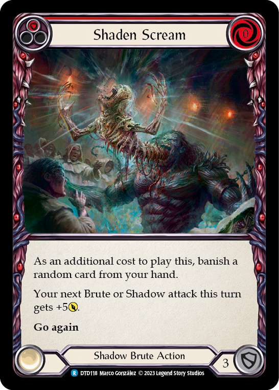 Flesh and Blood TCG | Shaden Scream (Red) [DTD118] (Dusk Till Dawn)  Rainbow Foil | The Nerd Merchant