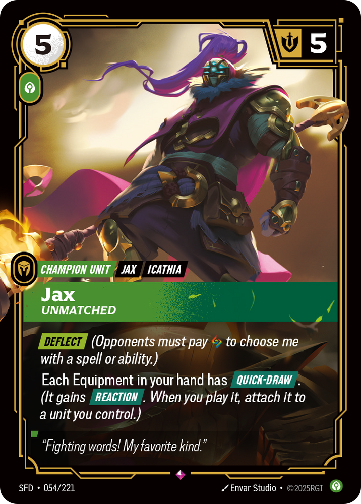 Jax, Unmatched (Foil) - Spiritforged #54