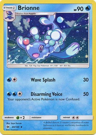 Pokemon | Brionne (40/149) (Cosmos Holo) [Sun & Moon: Base Set] | The Nerd Merchant
