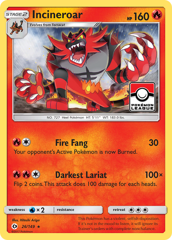 Pokemon | Incineroar (26/149) [Sun & Moon: Base Set] | The Nerd Merchant