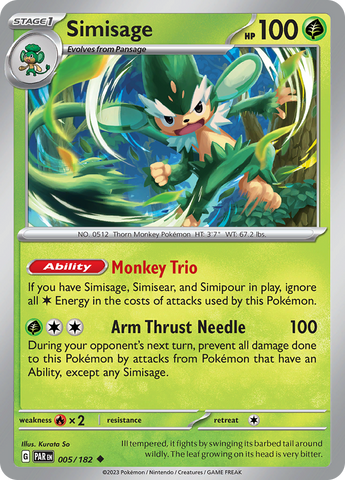 Pokemon | Simisage (005/182) [Scarlet & Violet: Paradox Rift] | The Nerd Merchant