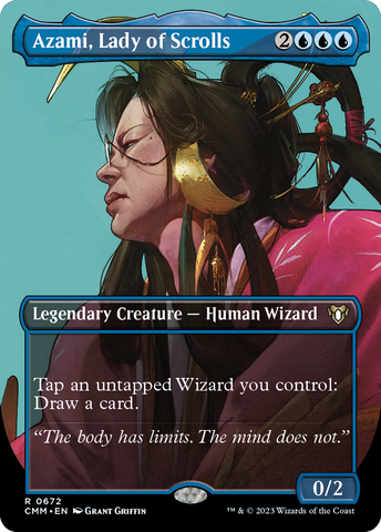 Magic | Azami, Lady of Scrolls (Borderless Profile) [Commander Masters] | The Nerd Merchant