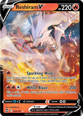 Pokemon | Reshiram V (024/195) [Sword & Shield: Silver Tempest] | The Nerd Merchant