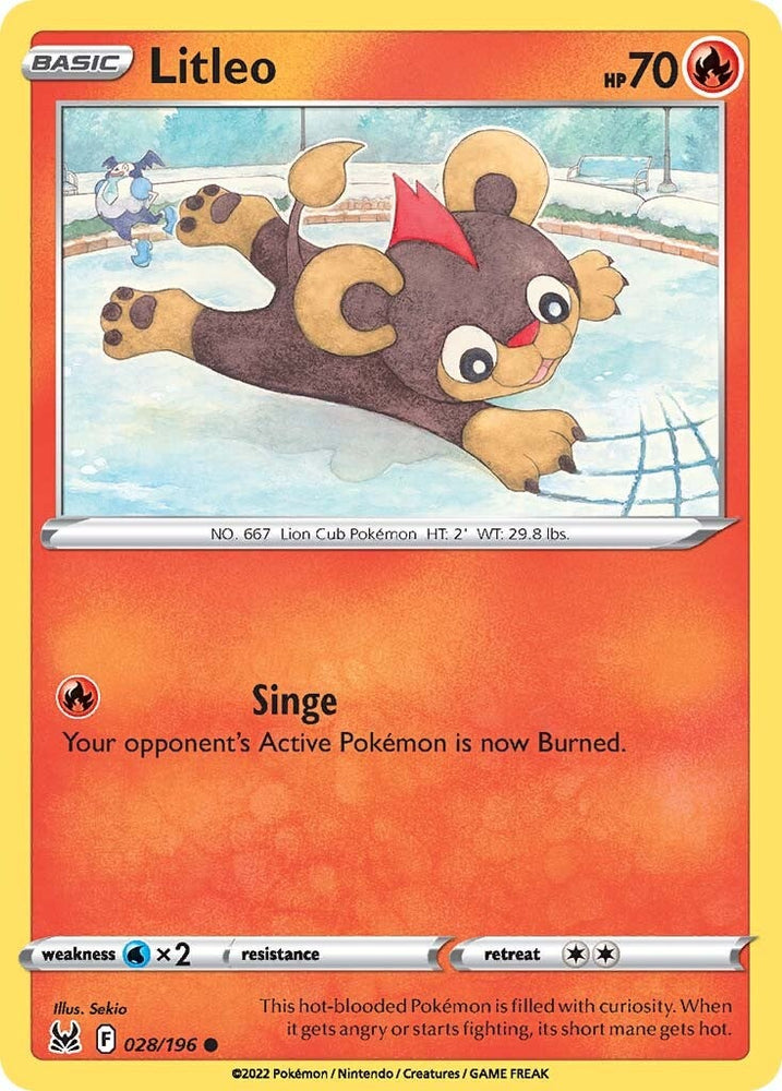Pokemon | Litleo (028/196) [Sword & Shield: Lost Origin] | The Nerd Merchant