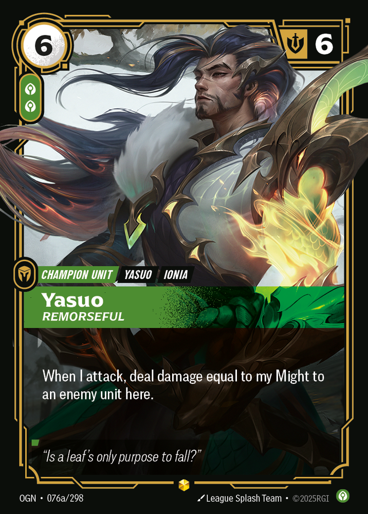 Yasuo, Remorseful (Alt Foil) - Origins #76