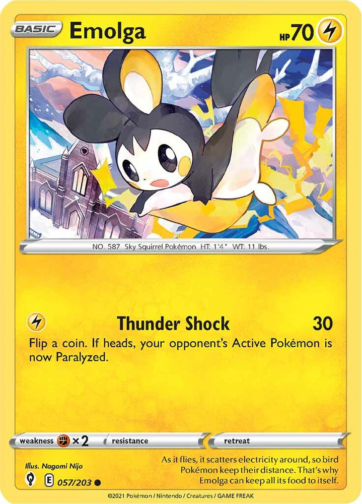 Pokemon | Emolga (057/203) [Sword & Shield: Evolving Skies] | The Nerd Merchant