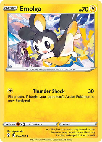 Pokemon | Emolga (057/203) [Sword & Shield: Evolving Skies] | The Nerd Merchant