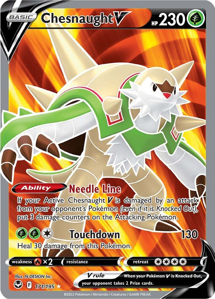 Pokemon | Chesnaught V (171/195) [Sword & Shield: Silver Tempest] | The Nerd Merchant