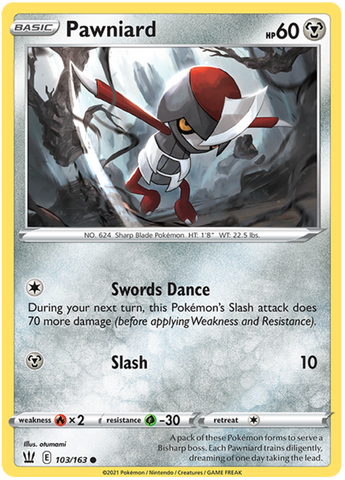 Pokemon | Pawniard (103/163) [Sword & Shield: Battle Styles] | The Nerd Merchant