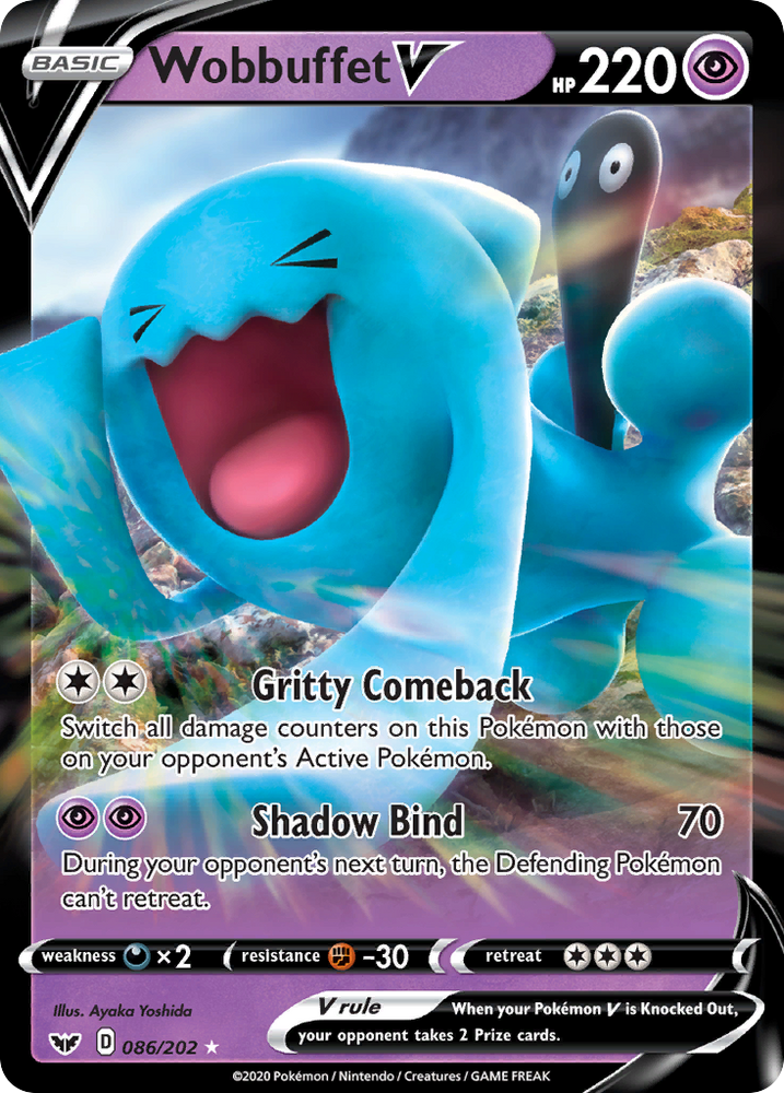Pokemon | Wobbuffet V (086/202) [Sword & Shield: Base Set] | The Nerd Merchant