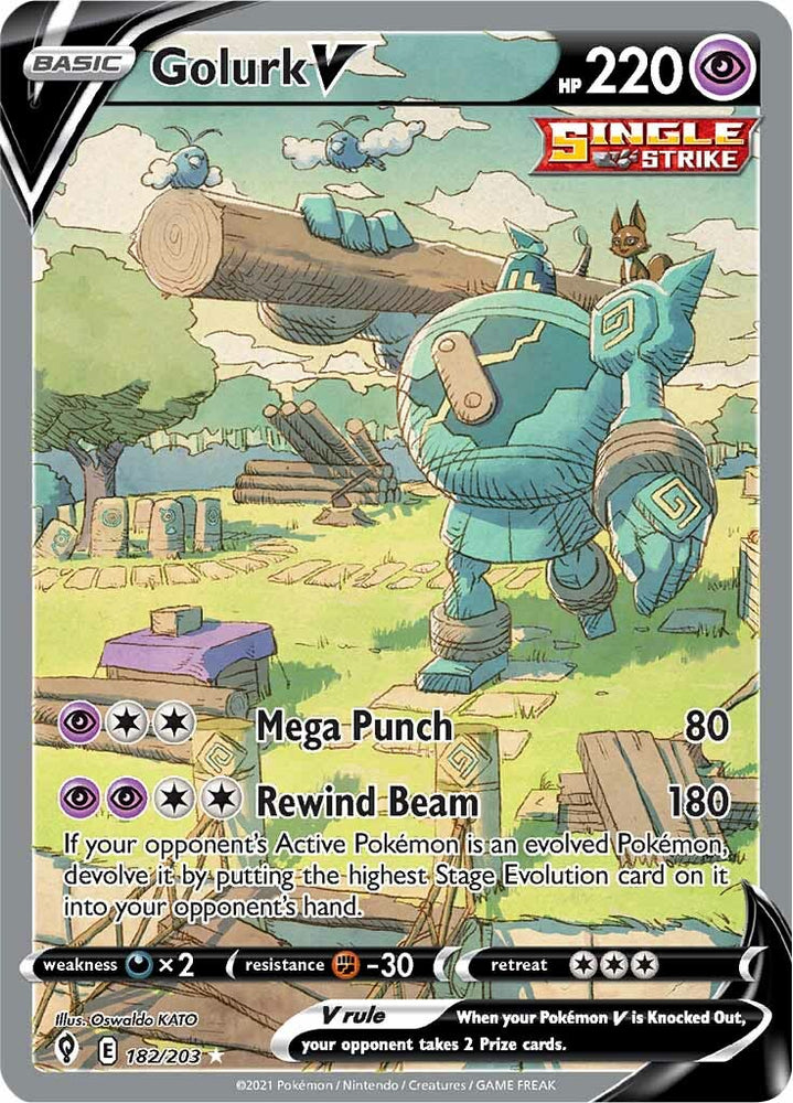 Pokemon | Golurk V (182/203) [Sword & Shield: Evolving Skies] | The Nerd Merchant