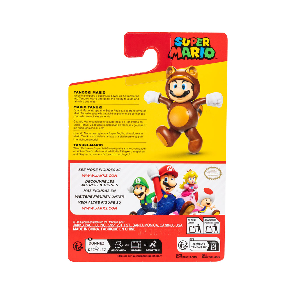 Jakks Pacific - Super Mario 2.5in Figures - Tanooki Mario